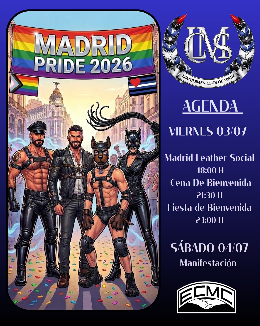 Madrid Pride 2026 agenda - Leathermen Club of Spain